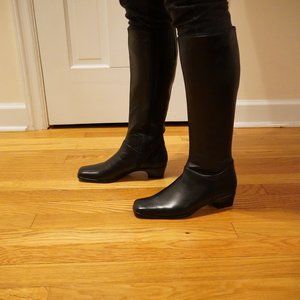 Vigotti black leather knee high boots, size 7